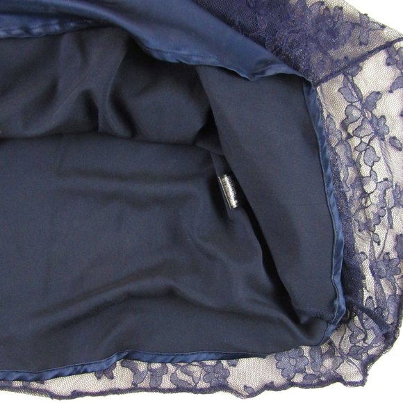 NWT Tahari Arthur S. Levine Dark Navy with Lace Overlay Sleeveless Dress, 20W - Picture 7 of 9